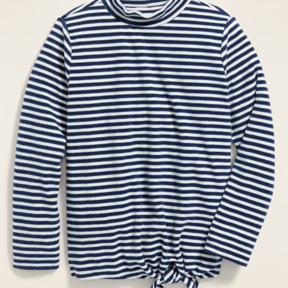 NWT Micro Performance Fleece Tie Hem Top